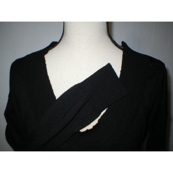 New NWT Designer Wool Sweater 44 Italy Womens 8 Zinco Black Kangaroo Pocket M - Picture 4 of 12